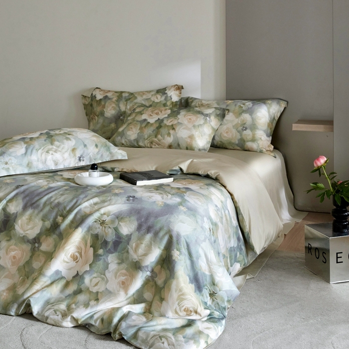 91家纺网 家纺一手货源 找家纺 金奇达2025新款【艺术花卉】-茧养莱赛尔四件套（标准号全网控价（折后券后）不低于228元） 清染