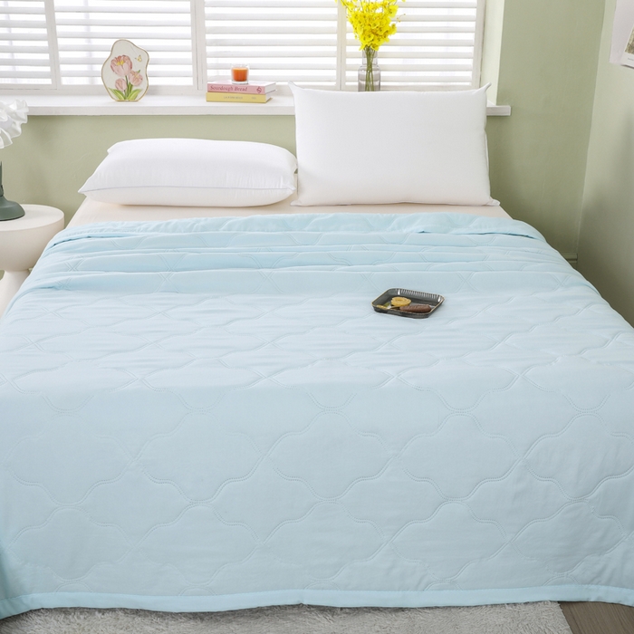 91家纺网 家纺一手货源 找家纺 太阳树家纺 2025水洗棉夏被夏凉被空调被超声波压花礼品直播供应链引流爆款 湖蓝