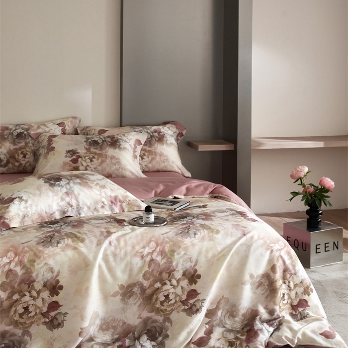 91家纺网 家纺一手货源 找家纺 金奇达2025新款【艺术花卉】-茧养莱赛尔四件套（标准号全网控价（折后券后）不低于228元） 奥黛丽