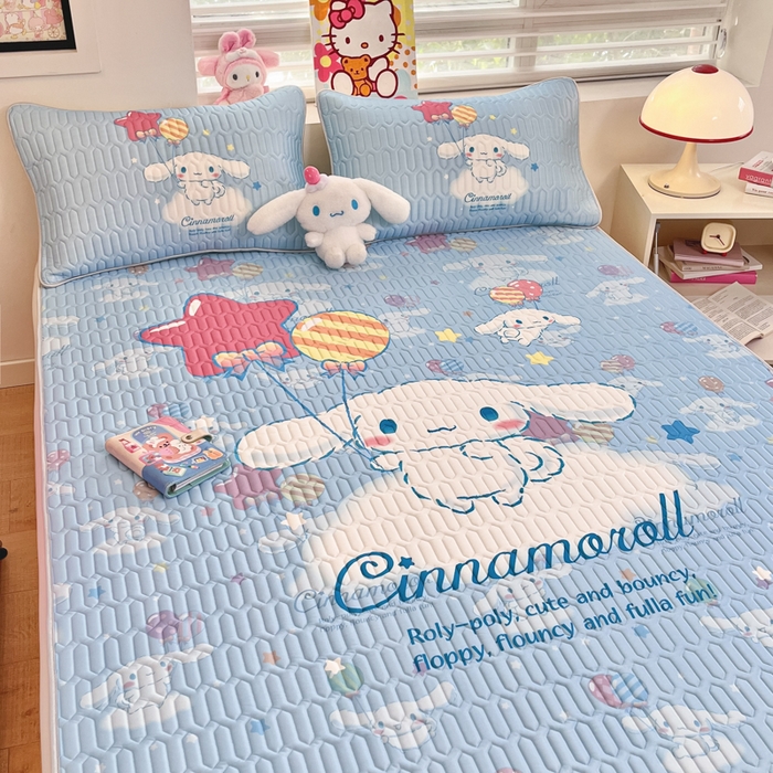 91家纺网 家纺一手货源 找家纺 金爱家 2025新款正版三丽鸥凉感乳胶凉席 气球玉桂狗