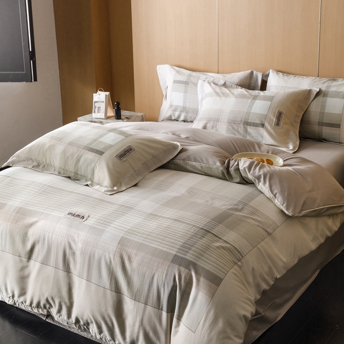 91家纺网 家纺一手货源 找家纺 金奇达2025新款【洛米奥】-轻氧水光天丝棉四件套（标准号全网控价（折后券后）不低于288元） 洛米奥-绿咖