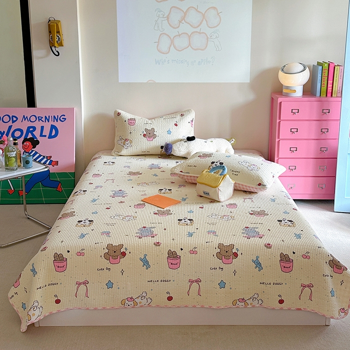 91家纺网 家纺一手货源 找家纺 （总）麦伦家居 2025新款高温砂洗全棉床盖印花床盖