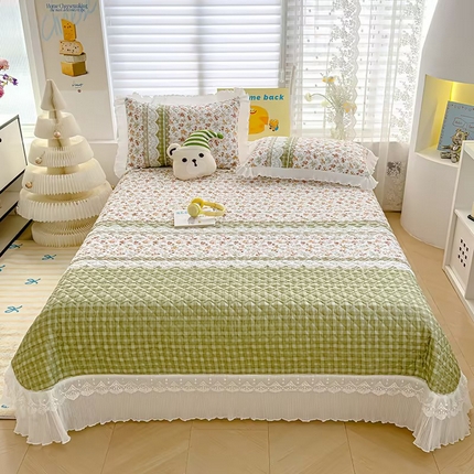 91家纺网 家纺一手货源 找家纺 （总）冬然 2025新款全棉床盖纯棉床盖夹棉床单全棉床单纯棉床单