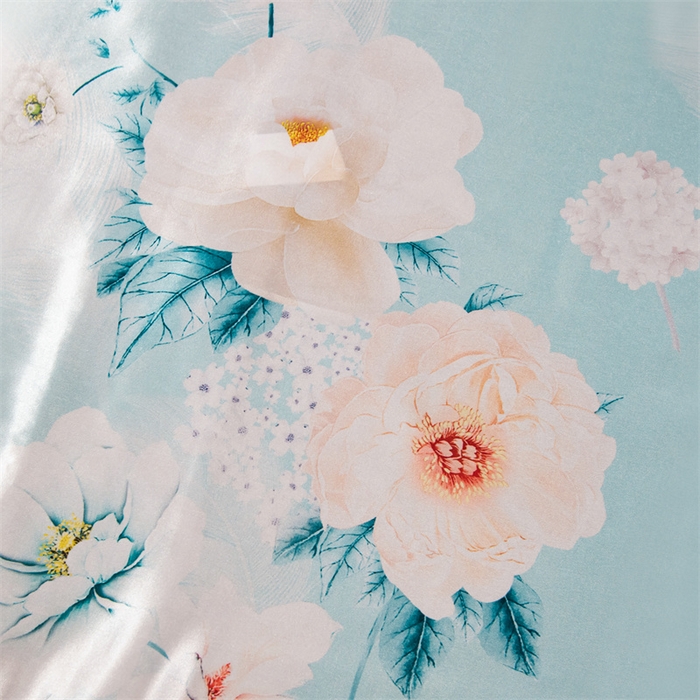 91家纺网 家纺一手货源 找家纺 梦舒羽 2025新款可水洗冰丝卡通枕套宿舍48x74cm单人凉爽枕头套 花语