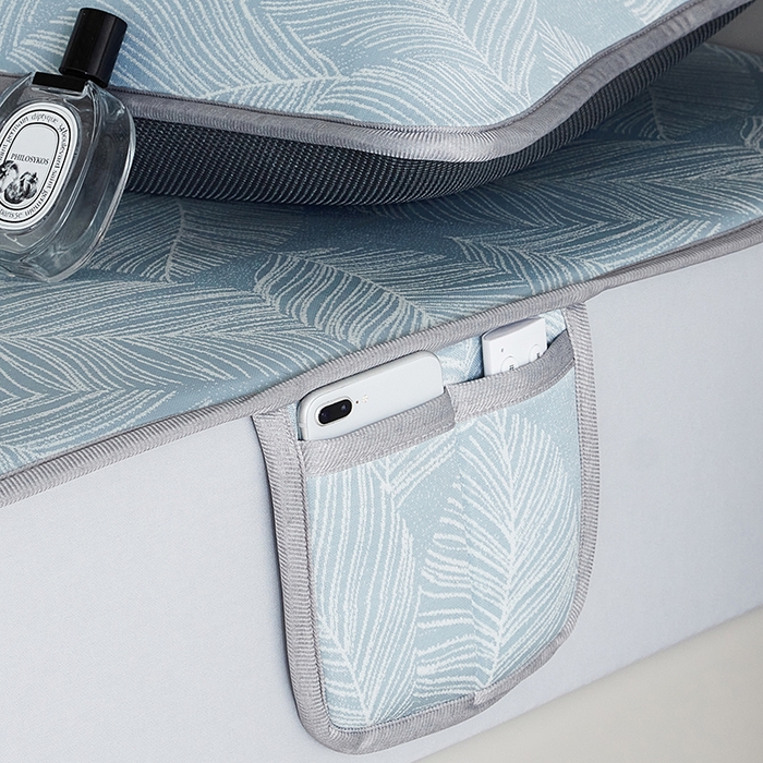 91家纺网 家纺一手货源 找家纺 千朵森 2025新款冰岛冰感丝床笠款凉席三件套-风格一 冰岛-暮夜蓝