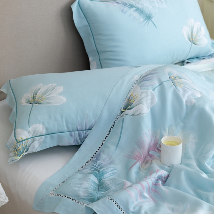 91家纺网 家纺一手货源 找家纺 棉生活家纺 2025新款春夏莫代尔天丝夏被 彩羽