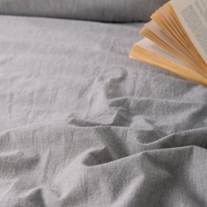91家纺网 家纺一手货源 找家纺 玖弘家居 2025新款水洗棉单被套 浅灰
