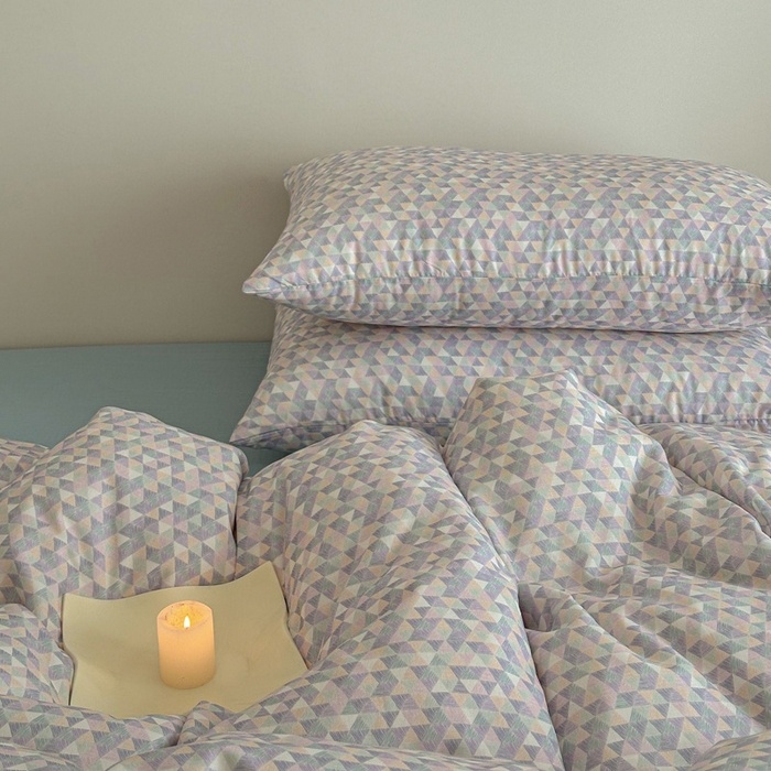 91家纺网 家纺一手货源 找家纺 塞纳 2026新款.全棉有氧双层纱四件套-场景二-赛琳娜-兰