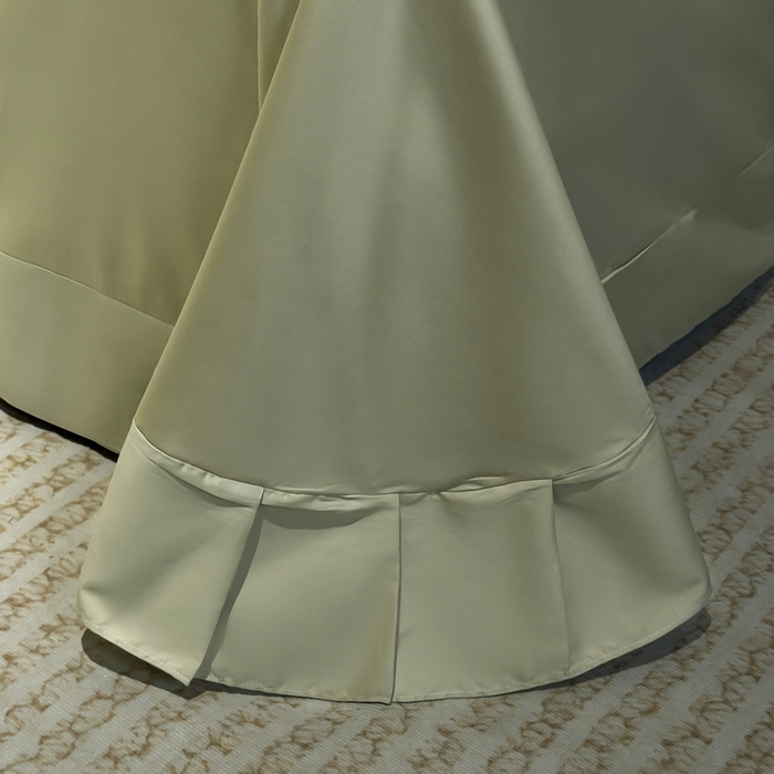 91家纺网 家纺一手货源 找家纺 氧家2025新款60支全棉贡缎纯色四件套 抹茶绿