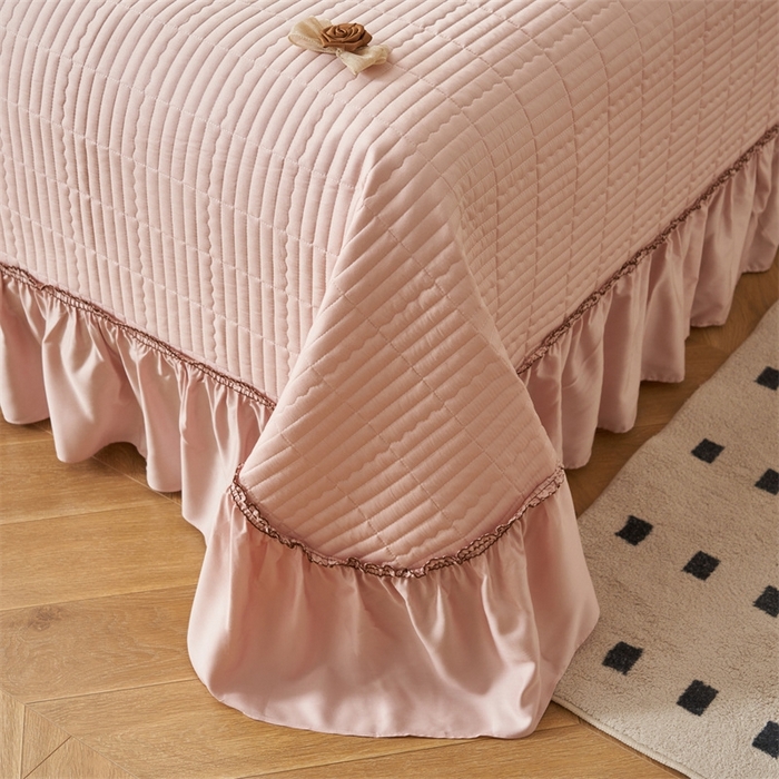 91家纺网 家纺一手货源 找家纺 恒爱家纺  2025新款莫代尔柔情似水多功能夏被床盖四件套			 			 浅豆沙