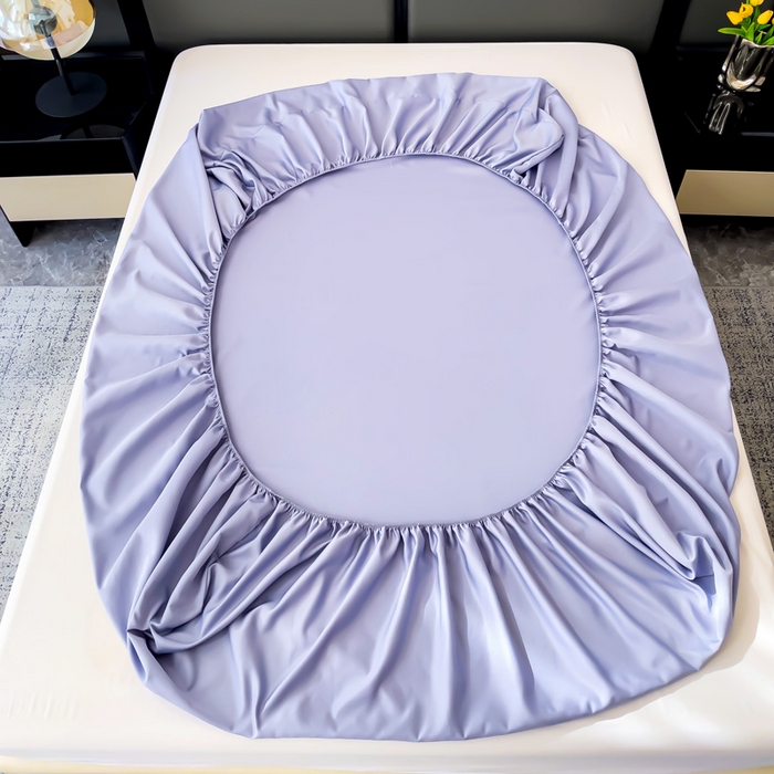 91家纺网 家纺一手货源 找家纺 纽缦家纺 2025新款纯色提花冰丝系列床笠单件-单床笠 海清