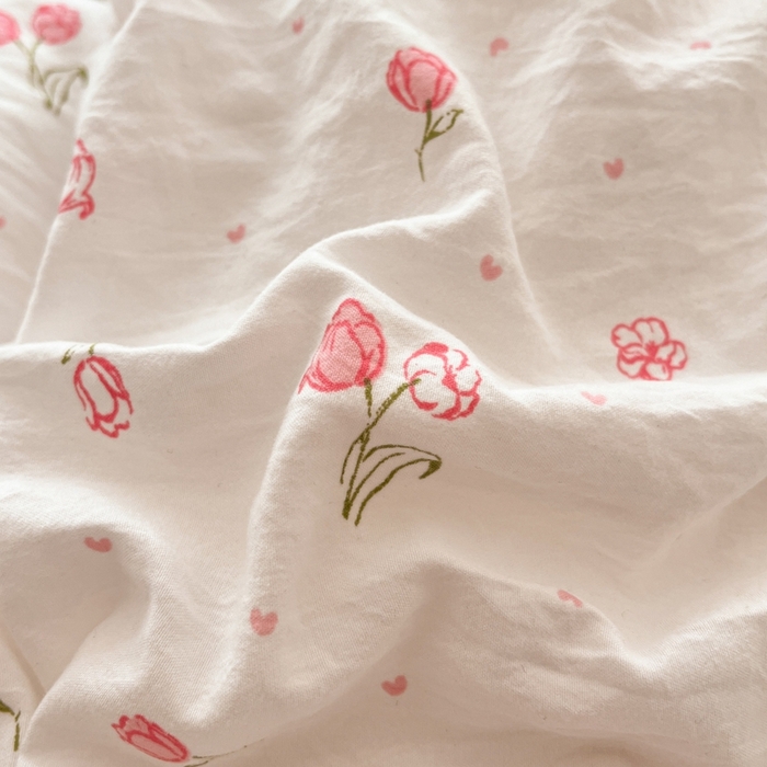 91家纺网 家纺一手货源 找家纺 雨帆家纺2025新款水洗棉印花四件套 花香四季