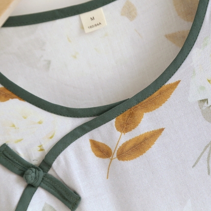 91家纺网 家纺一手货源 找家纺 洛兰沙家居馆【只代发】【只代发】 2025新款国风竹纤维鸟语花香春夏女睡衣大码长袖长裤自带凉感休闲套装 ls1305