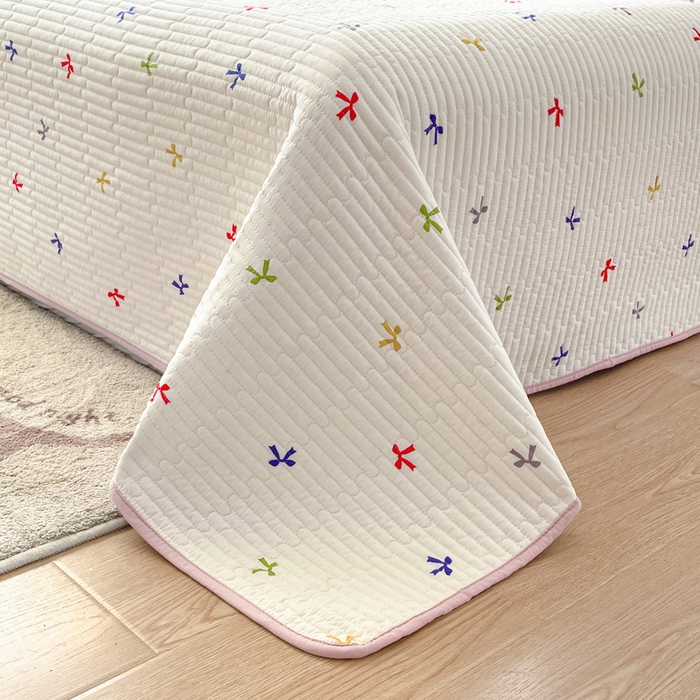 91家纺网 家纺一手货源 找家纺 （总）857家居 2025新款针织双层纱床盖三件套