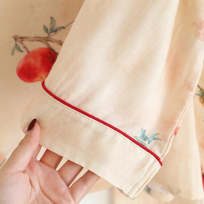 91家纺网 家纺一手货源 找家纺 洛兰沙家居馆【只代发】【只代发】 2025新款国风竹纤维鸟语花香春夏女睡衣大码长袖长裤自带凉感休闲套装 ls1307