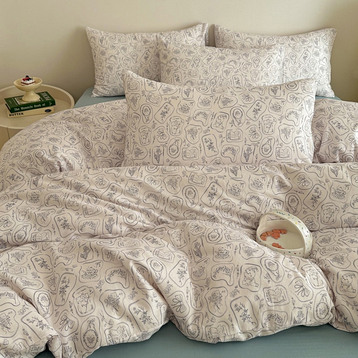 91家纺网 家纺一手货源 找家纺 塞纳 2026新款.全棉有氧双层纱四件套-场景二-浪漫主义-兰