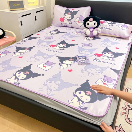 （总）暮思家居 2025新款三丽鸥正版授权数码印花A类可机洗1200D冰丝凉席三件套床笠款系列