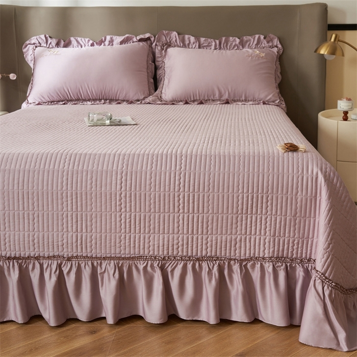 91家纺网 家纺一手货源 找家纺 恒爱家纺  2025新款莫代尔柔情似水多功能夏被床盖四件套			 			 香芋紫