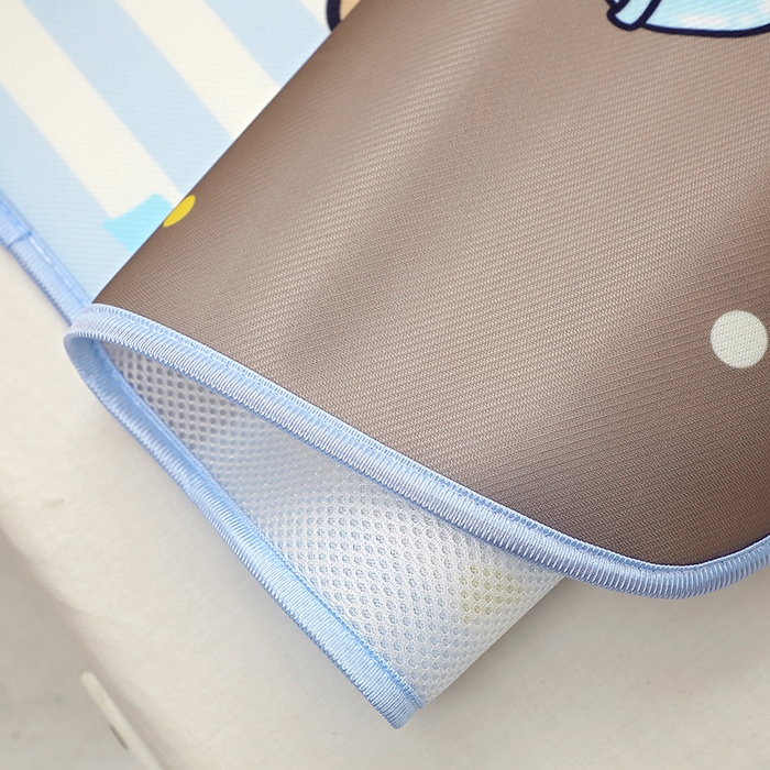 91家纺网 家纺一手货源 找家纺 八零年代 2025新品云柔牛奶丝儿童凉席套件条纹卡皮