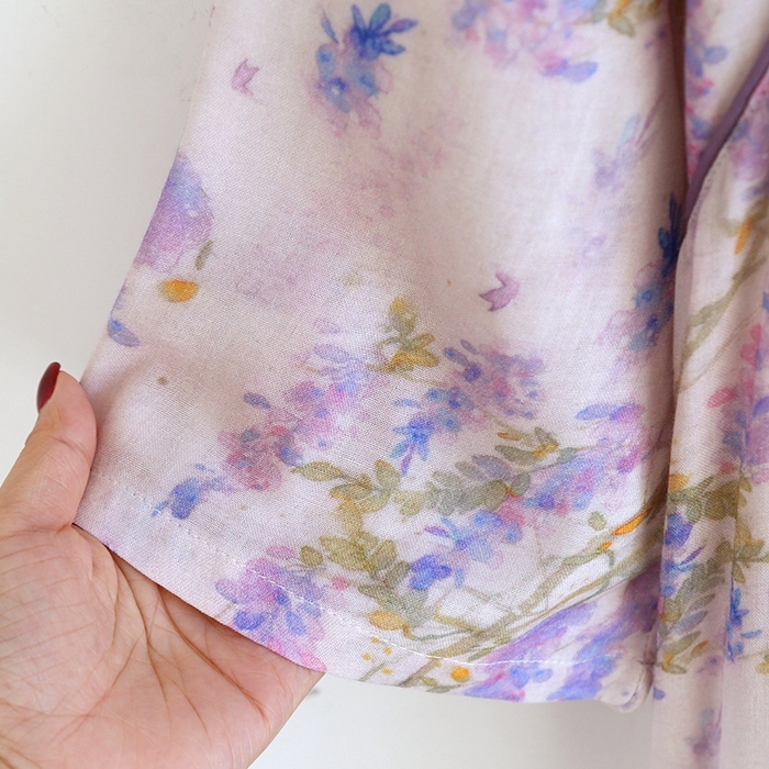 91家纺网 家纺一手货源 找家纺 洛兰沙家居馆【只代发】【只代发】 2025新款国风竹纤维鸟语花香春夏女睡衣大码长袖长裤自带凉感休闲套装 ls1306