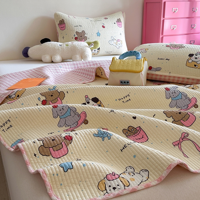 91家纺网 家纺一手货源 找家纺 （总）麦伦家居 2025新款高温砂洗全棉床盖印花床盖