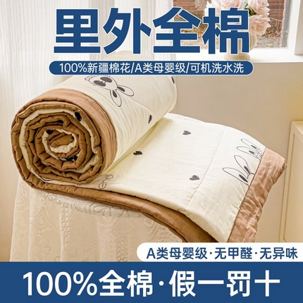 91家纺网 家纺一手货源 找家纺 （总）初相识被业 2025新款里外全棉夏被棉花夏被四件套印花夏凉被空调被