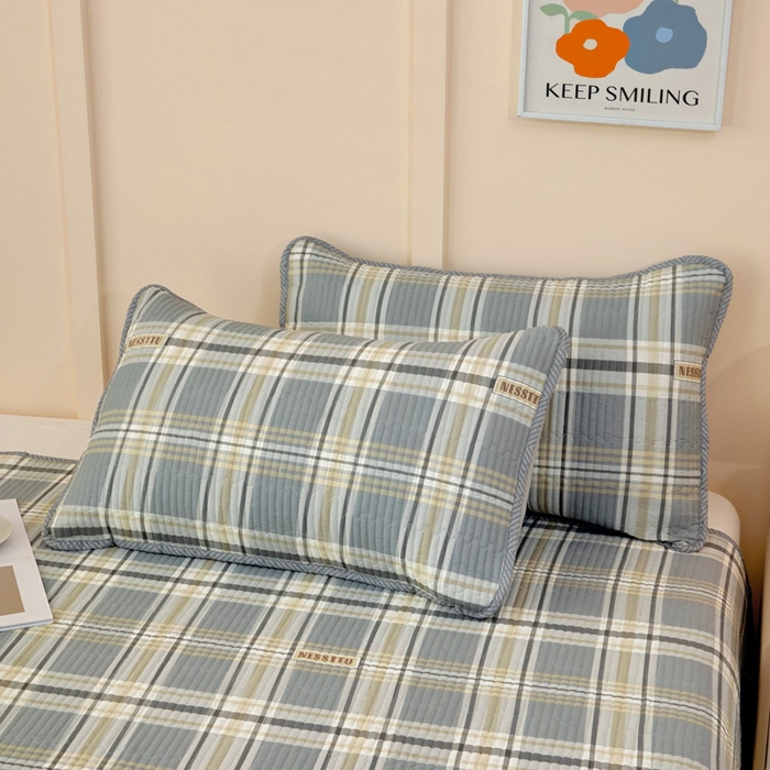 91家纺网 家纺一手货源 找家纺 情煊家纺 2025新款双面全棉夹棉枕套 伯格灰