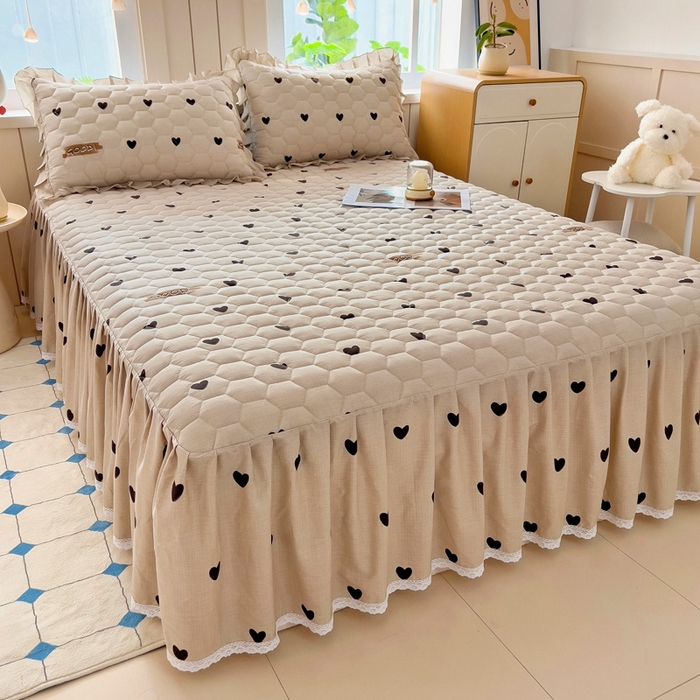 91家纺网 家纺一手货源 找家纺 情煊家纺 2025新款全棉印花小清新夹棉枕套 爱心