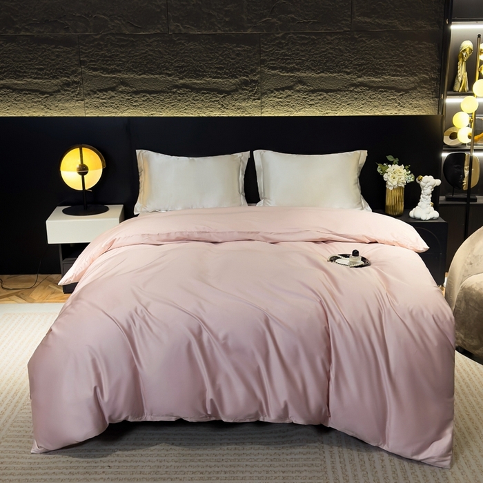 91家纺网 家纺一手货源 找家纺 （总）氧家2025新款60支全棉贡缎纯色四件套