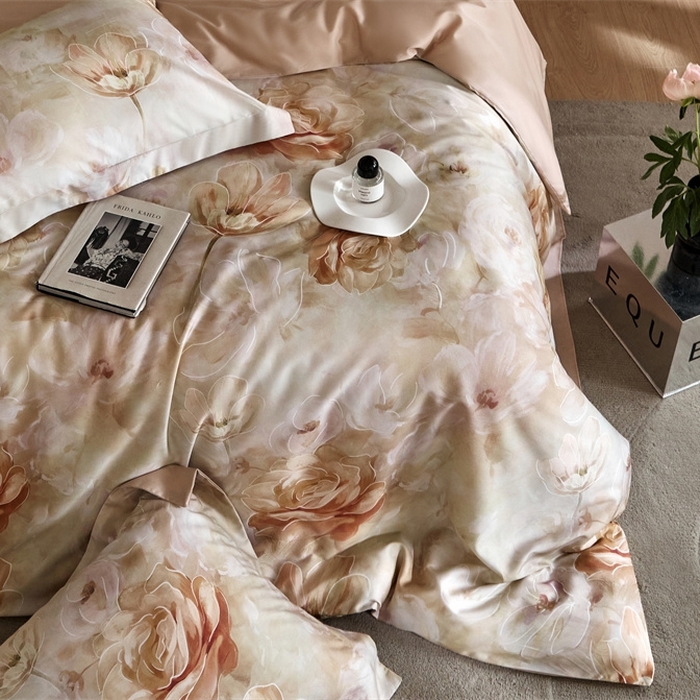 91家纺网 家纺一手货源 找家纺 金奇达2025新款【艺术花卉】-茧养莱赛尔四件套（标准号全网控价（折后券后）不低于228元） 瑞贝卡