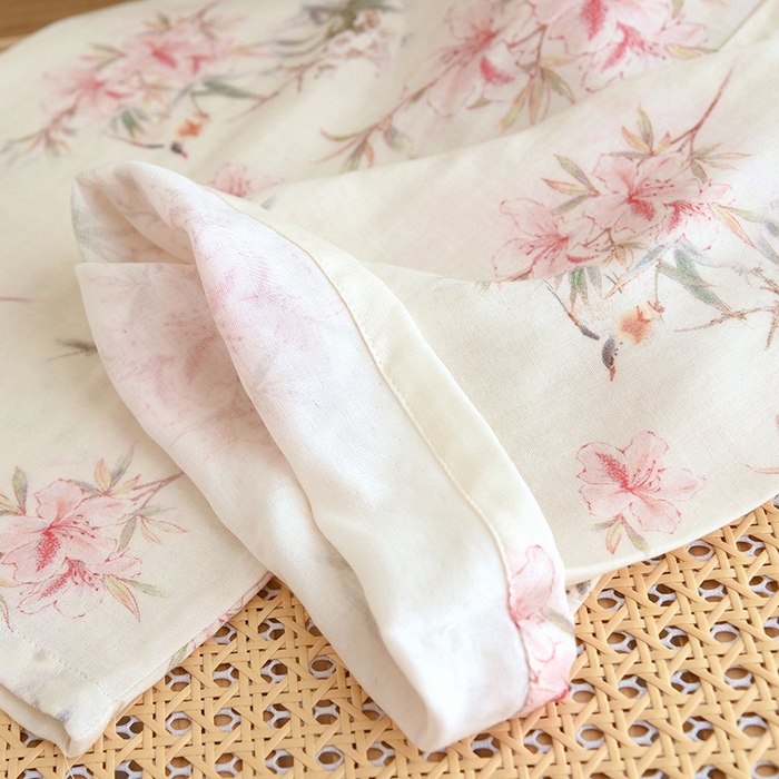 91家纺网 家纺一手货源 找家纺 洛兰沙家居馆【只代发】【只代发】 2025新款国风竹纤维鸟语花香春夏女睡衣大码长袖长裤自带凉感休闲套装 ls1309