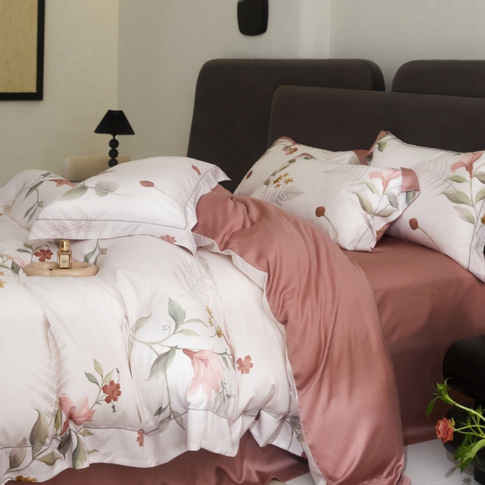 91家纺网 家纺一手货源 找家纺 金奇达2025新款【盛夏流年】-茧养莱赛尔四件套（标准号全网控价（折后券后）不低于258元） 艾诺丝粉