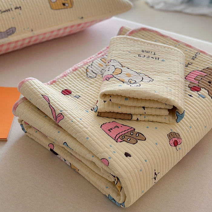 91家纺网 家纺一手货源 找家纺 （总）麦伦家居 2025新款高温砂洗全棉床盖印花床盖