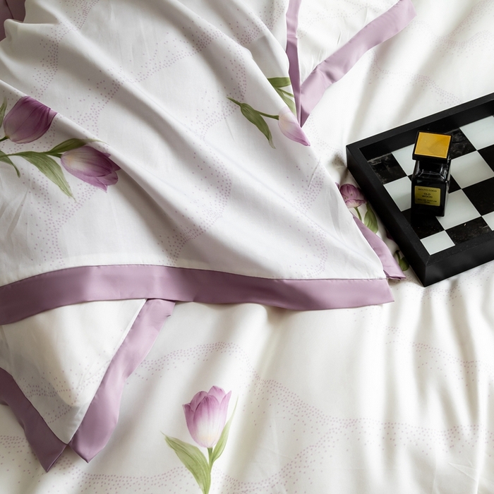 91家纺网 家纺一手货源 找家纺 金奇达2025新款【曼妙庄园】-轻氧水光天丝棉四件套（标准号全网控价（折后券后）不低于268） 玫瑰花语-魅紫