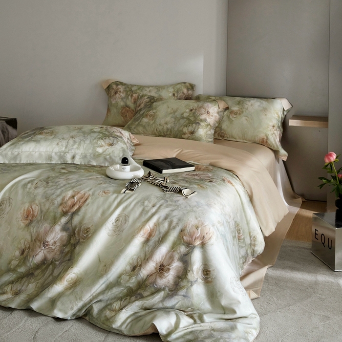 91家纺网 家纺一手货源 找家纺 金奇达2025新款【艺术花卉】-茧养莱赛尔四件套（标准号全网控价（折后券后）不低于228元） 贝里斯