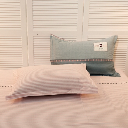 91家纺网 家纺一手货源 找家纺 简约家纺 2025新款全棉磨毛印花单品枕套 铂尔曼-粉