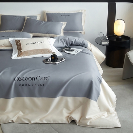 91家纺网 家纺一手货源 找家纺 （总）金奇达2025新款【洛伊】-茧养莱赛尔四件套（标准号全网控价（折后券后）不低于258元）