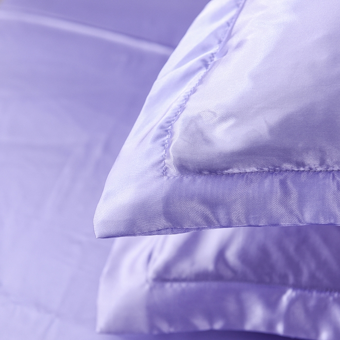 91家纺网 家纺一手货源 找家纺 经年  2025年特价款丝绸水洗冰丝四件套-单枕套 直播爆款 雪青