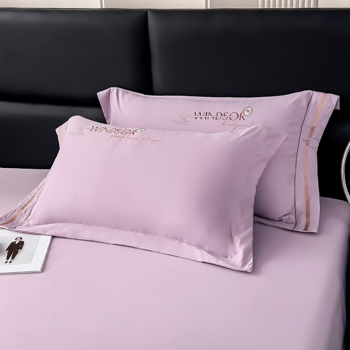 91家纺网 家纺一手货源 找家纺 （总）曲之慕 2025新品四季款高端刺绣四件套简约可水洗轻奢纯色刺绣四件套--蒂尔