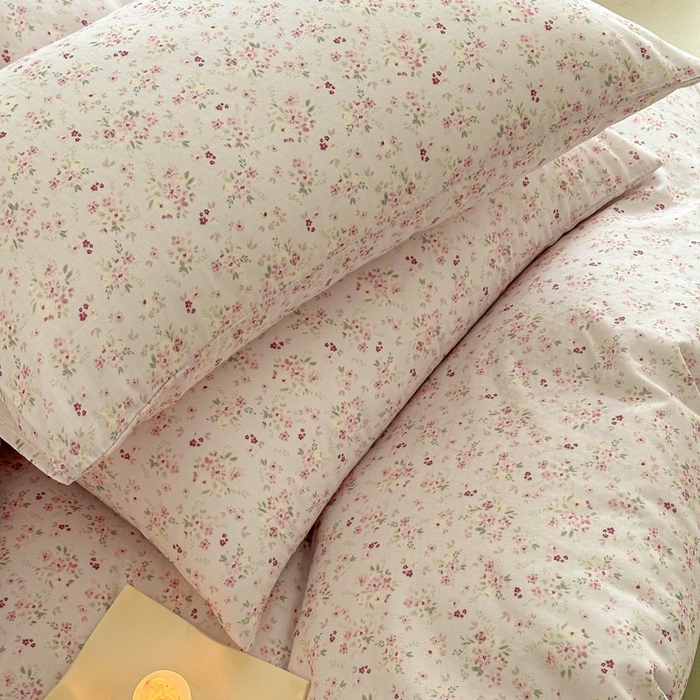 91家纺网 家纺一手货源 找家纺 塞纳 2026新款.全棉有氧双层纱四件套-场景二-拾秋-米粉