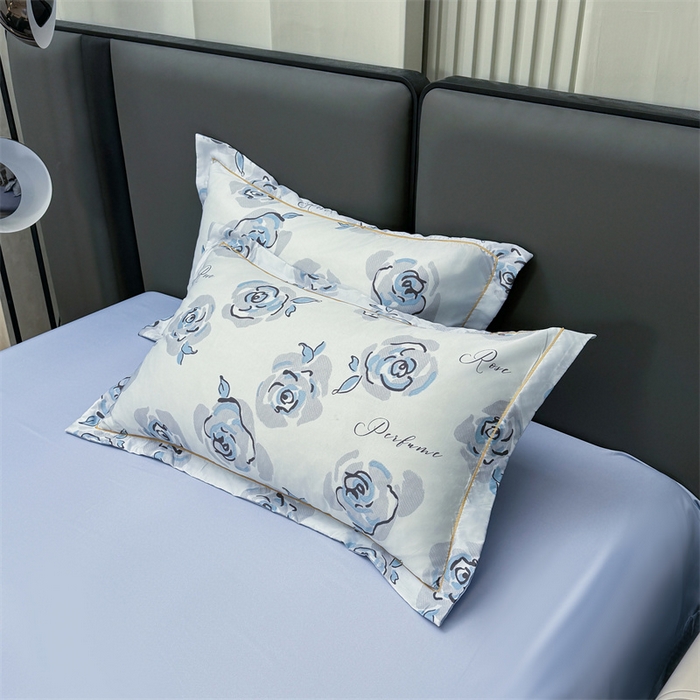 91家纺网 家纺一手货源 找家纺 （总）满羽家纺 2025热款冰丝绸冰豆豆被夏被四件套凉感空调被(踩棉工艺)（吊边床单）-印花