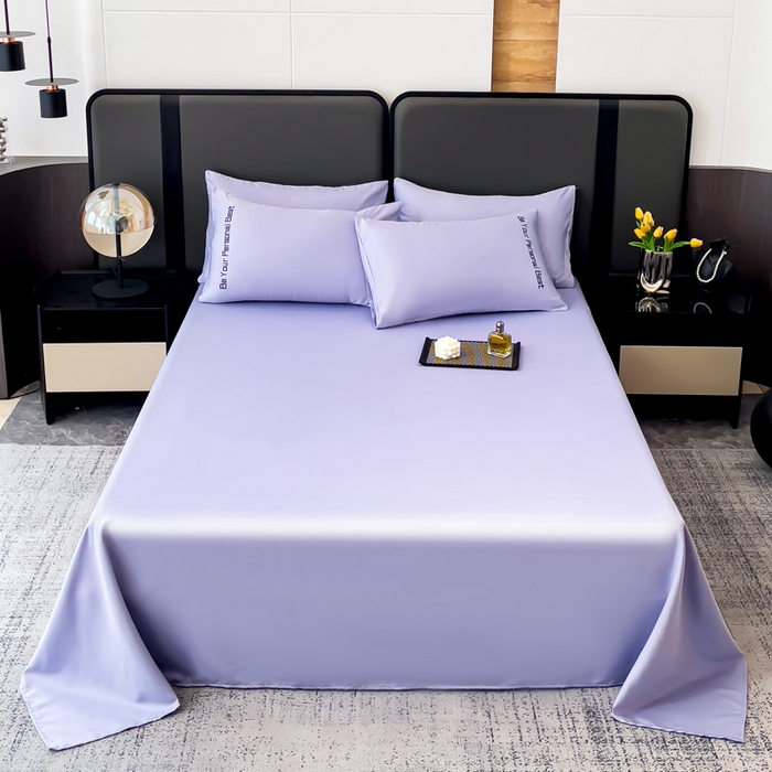 91家纺网 家纺一手货源 找家纺 纽缦家纺 2025新款纯色提花冰丝系列床单单件-单床单 海青