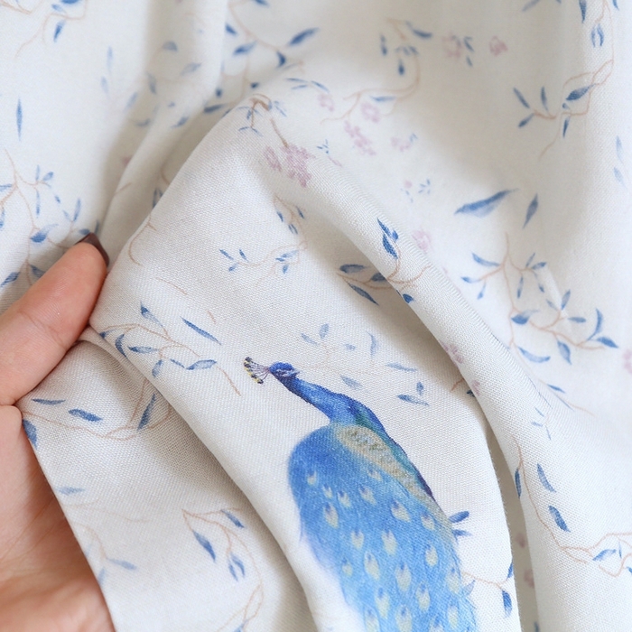 91家纺网 家纺一手货源 找家纺 洛兰沙家居馆【只代发】【只代发】 2025新款国风竹纤维鸟语花香春夏女睡衣大码长袖长裤自带凉感休闲套装 ls1308