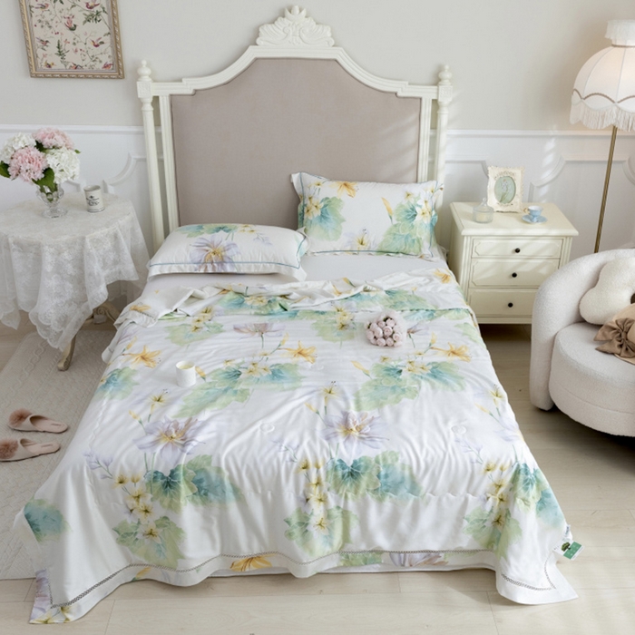 91家纺网 家纺一手货源 找家纺 棉生活家纺 2025新款春夏莫代尔天丝夏被 倾城米