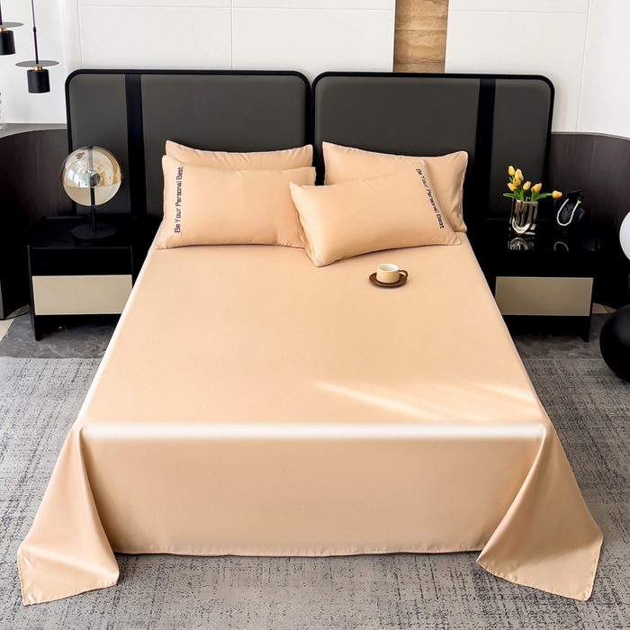 91家纺网 家纺一手货源 找家纺 纽缦家纺 2025新款纯色提花冰丝系列床单单件-单床单 麦穗黄