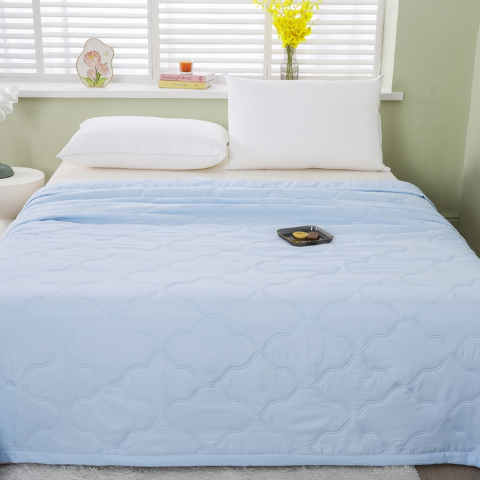 91家纺网 家纺一手货源 找家纺 太阳树家纺 2025水洗棉夏被夏凉被空调被超声波压花礼品直播供应链引流爆款 骑士蓝