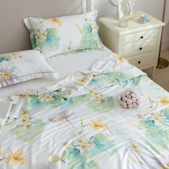 91家纺网 家纺一手货源 找家纺 棉生活家纺 2025新款春夏莫代尔天丝夏被 倾城米