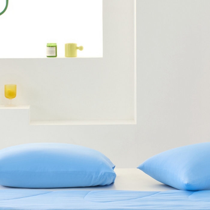 91家纺网 家纺一手货源 找家纺 LADY COCO2025新款coolmate多巴胺色系凉感枕套 蓝色