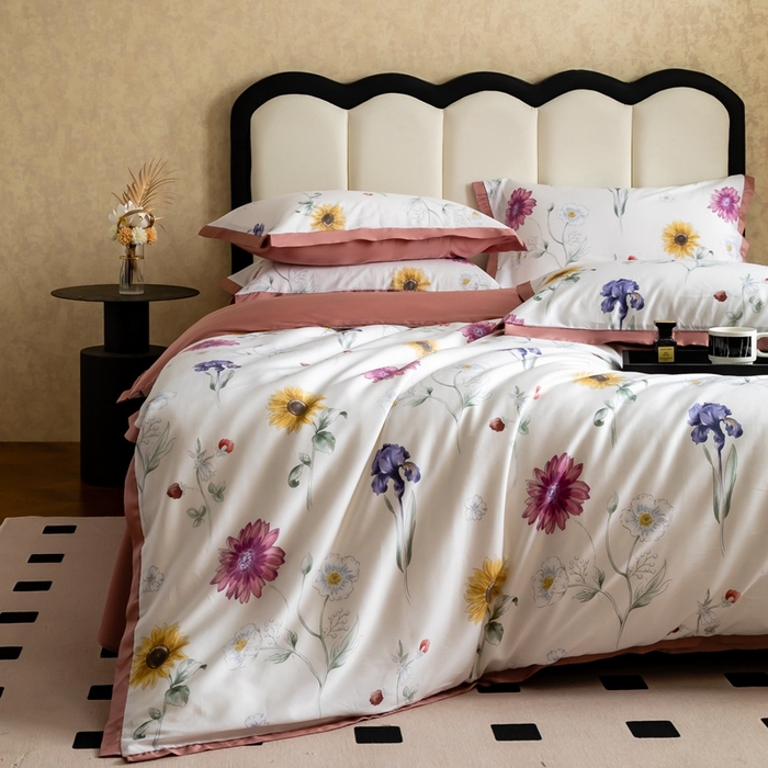 91家纺网 家纺一手货源 找家纺 金奇达2025新款【曼妙庄园】-轻氧水光天丝棉四件套（标准号全网控价（折后券后）不低于268） 知夏粉