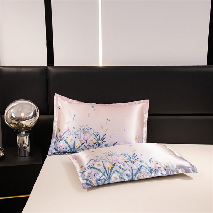 91家纺网 家纺一手货源 找家纺 梦舒羽 2025新款可水洗冰丝卡通枕套宿舍48x74cm单人凉爽枕头套 迷雾